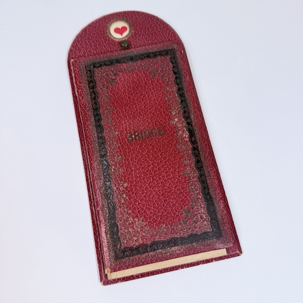 Antique Auction Bridge Score Pad 1920s Trump Indicator Leatherette Book Full Pad
